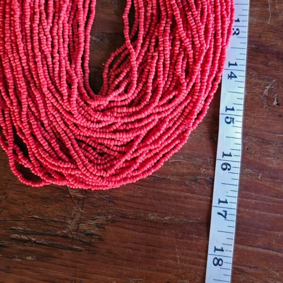 Antique Red Coral Beaded Necklace w/ Hand Carved Elephant Detail Hand Tied Rare! - Picture 15 of 16